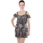 Han Solo In Carbonite Ruffle Cut Out Chiffon Playsuit