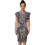 Han Solo In Carbonite Vintage Frill Sleeve V-Neck Bodycon Dress