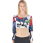 Bug Black Insect Animal Long Sleeve Crop Top