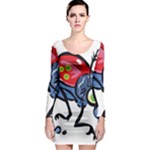 Bug Black Insect Animal Long Sleeve Bodycon Dress