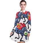 Bug Black Insect Animal Long Sleeve Chiffon Shirt Dress