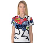 Bug Black Insect Animal V-Neck Sport Mesh T-Shirt