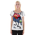 Bug Black Insect Animal Cap Sleeve Top