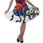 Bug Black Insect Animal A-line Skater Skirt