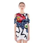 Bug Black Insect Animal Shoulder Cutout One Piece Dress