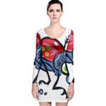 Bug Black Insect Animal Long Sleeve Velvet Bodycon Dress