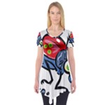 Bug Black Insect Animal Short Sleeve Tunic 
