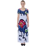 Bug Black Insect Animal High Waist Short Sleeve Maxi Dress