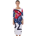 Bug Black Insect Animal Quarter Sleeve Midi Bodycon Dress