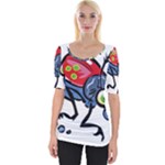 Bug Black Insect Animal Wide Neckline T-Shirt