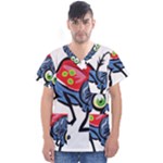 Bug Black Insect Animal Men s V-Neck Scrub Top