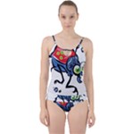 Bug Black Insect Animal Cut Out Top Tankini Set