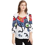 Bug Black Insect Animal Chiffon Quarter Sleeve Blouse