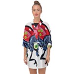 Bug Black Insect Animal Half Sleeve Chiffon Kimono