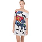 Bug Black Insect Animal Off Shoulder Chiffon Dress