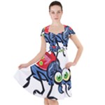 Bug Black Insect Animal Cap Sleeve Midi Dress