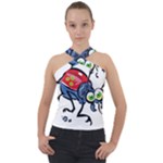 Bug Black Insect Animal Cross Neck Velour Top