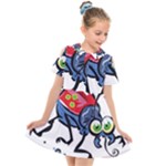 Bug Black Insect Animal Kids  Short Sleeve Shirt Dress