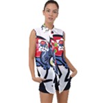 Bug Black Insect Animal Sleeveless Chiffon Button Shirt