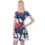 Bug Black Insect Animal Cap Sleeve Velour Dress 