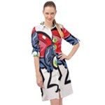 Bug Black Insect Animal Long Sleeve Mini Shirt Dress