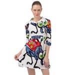 Bug Black Insect Animal Mini Skater Shirt Dress