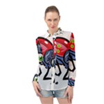 Bug Black Insect Animal Long Sleeve Chiffon Shirt