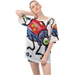 Bug Black Insect Animal Oversized Chiffon Top