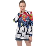 Bug Black Insect Animal Long Sleeve Satin Shirt