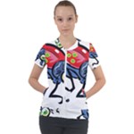 Bug Black Insect Animal Short Sleeve Zip Up Jacket