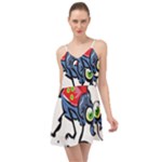 Bug Black Insect Animal Summer Time Chiffon Dress