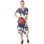 Bug Black Insect Animal Keyhole Neckline Chiffon Dress