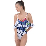 Bug Black Insect Animal Drape Piece Swimsuit