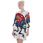 Bug Black Insect Animal Open Neck Shift Dress