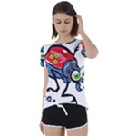 Bug Black Insect Animal Short Sleeve Open Back T-Shirt
