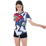 Bug Black Insect Animal Asymmetrical Short Sleeve Sports T-Shirt