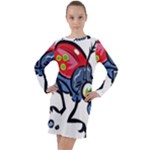 Bug Black Insect Animal Long Sleeve Hoodie Dress