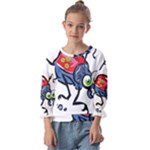 Bug Black Insect Animal Kids  Cuff Sleeve Top
