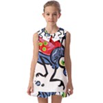 Bug Black Insect Animal Kids  Pilgrim Collar Ruffle Hem Dress