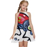 Bug Black Insect Animal Kids  Halter Collar Waist Tie Chiffon Dress