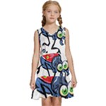 Bug Black Insect Animal Kids  Sleeveless Tiered Mini Dress