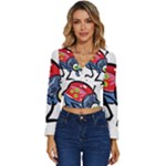 Bug Black Insect Animal Long Sleeve V-Neck Top