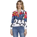 Bug Black Insect Animal Women s Long Sleeve Revers Collar Cropped Jacket