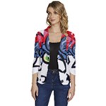 Bug Black Insect Animal Women s One-Button 3/4 Sleeve Short Jacket
