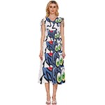Bug Black Insect Animal V-Neck Drawstring Shoulder Sleeveless Maxi Dress