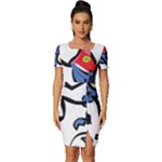 Bug Black Insect Animal Fitted Knot Split End Bodycon Dress