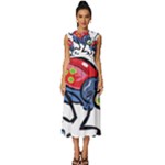 Bug Black Insect Animal Sleeveless Round Neck Midi Dress