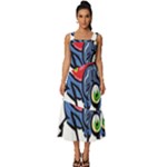 Bug Black Insect Animal Square Neckline Tiered Midi Dress