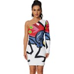 Bug Black Insect Animal Long Sleeve One Shoulder Mini Dress