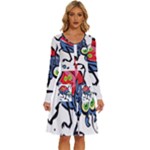 Bug Black Insect Animal Long Sleeve Dress With Pocket